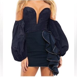 For Love & Lemons CELESTE MOIRE TOP size small